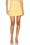 Fleur Du Mal Rib Boxer Flared Skirt In Yellow