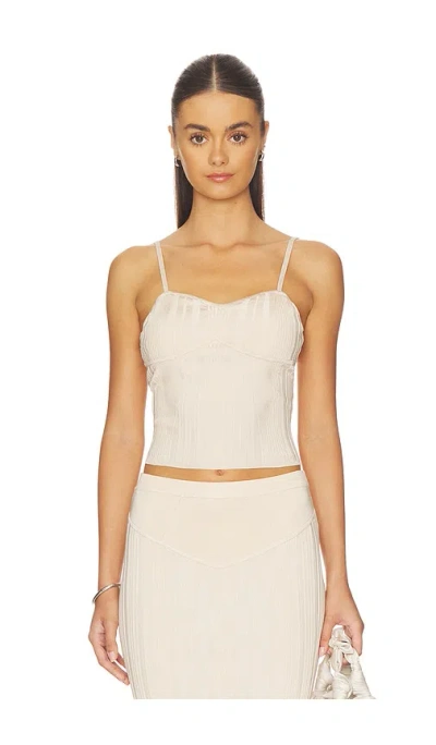 Fleur Du Mal Rib Darted Cami Top In Animal Print