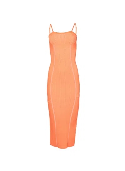 Fleur Du Mal Ribbed-knit Tube Dress In Orange Rib