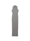 Fleur Du Mal Rib Racer Maxi Dress In Heather Grey