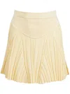 Fleur Du Mal Ribbed Mini Skirt In Neutrals