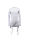 Fleur Du Mal Riley Long-sleeve Drawstring Dress In White