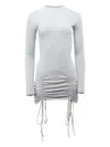 Fleur Du Mal Riley Long-sleeve Drawstring Dress In Gray