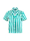 Fleur Du Mal Riviera Stripe Satin Pajama Top
