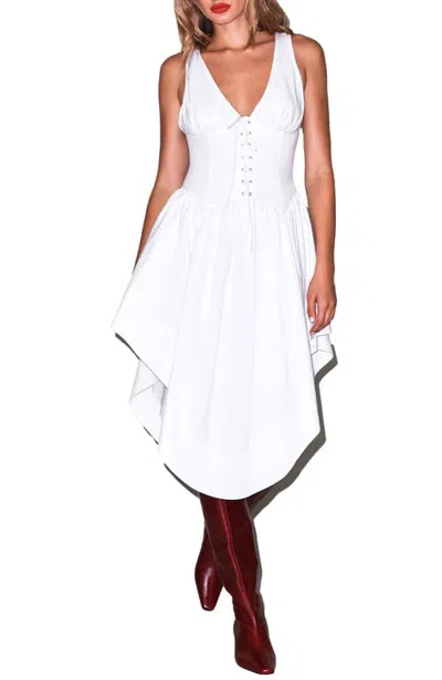 Fleur Du Mal Romy Lacing Dress In White