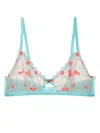Fleur Du Mal Embroidered-design Silk-blend Bra In Green