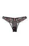Fleur Du Mal Rose And Vine Embroidered Briefs In Black