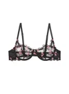 Fleur Du Mal Rose And Vine Embroidery Balconette Bra In Multi