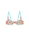Fleur Du Mal Rose And Vine Embroidered Balconette Bra In Bright Jade