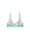 Fleur Du Mal Rose & Vine Embroidery Bralette In Bright Jade