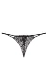 Fleur Du Mal Rose-embroidered V-string In Black