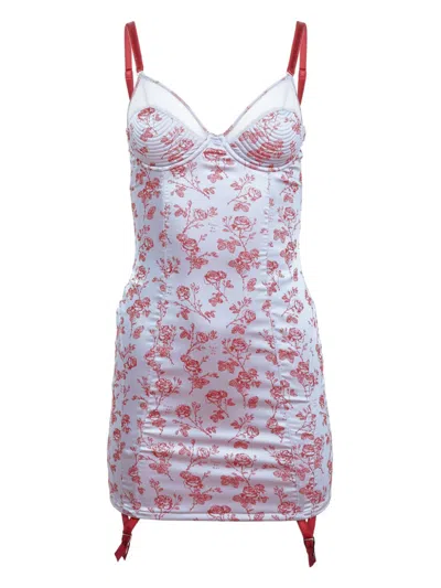 FLEUR DU MAL BEBE ROSE-JACQUARD SLIP DRESS