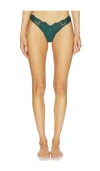 Fleur Du Mal Rose Logo Embroidery Thong In Green