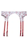 Fleur Du Mal Rose-motif Garter In Blue