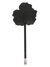 Fleur Du Mal Rose-shaped Leather Paddle In Black