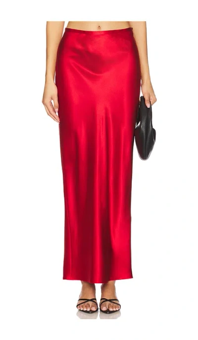 Fleur Du Mal Rose Valentine Midi Skirt In Rouge
