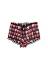 Fleur Du Mal Ruched Mesh Short In Heartbreaker Print