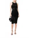 Fleur Du Mal Ruched Midi Dress In Black In Black