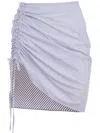 Fleur Du Mal Ruched Poplin Mini Skirt In Blue