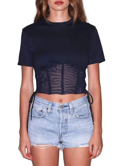 FLEUR DU MAL SABRINA CORSET T-SHIRT IN ECLIPSE
