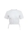 Fleur Du Mal Sabrina Corset T-shirt In White