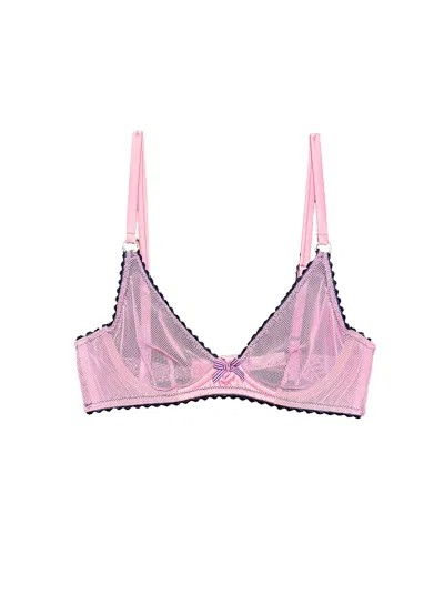 Fleur Du Mal Sabrina Mesh Demi Bra In Pink