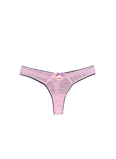 Fleur Du Mal Sabrina Mesh Thong In Pink