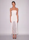 Fleur Du Mal Satin Fringe Maxi Dress In White