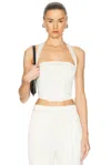 Fleur Du Mal Satin Halter Corset Top