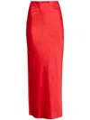 Fleur Du Mal Satin Maxi Skirt In Red