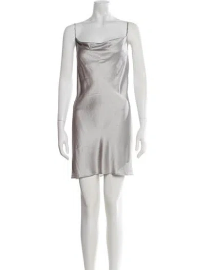 Pre-owned Fleur Du Mal Satin Mini Dress In Neutrals