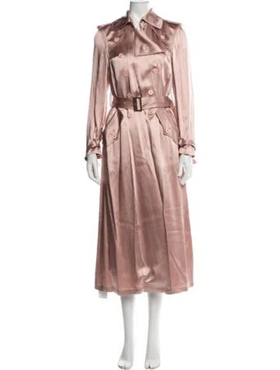 Pre-owned Fleur Du Mal Satin Trench Coat In Pink