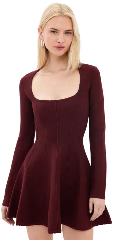 Fleur Du Mal Scoop Neck Corset Dress Pinot