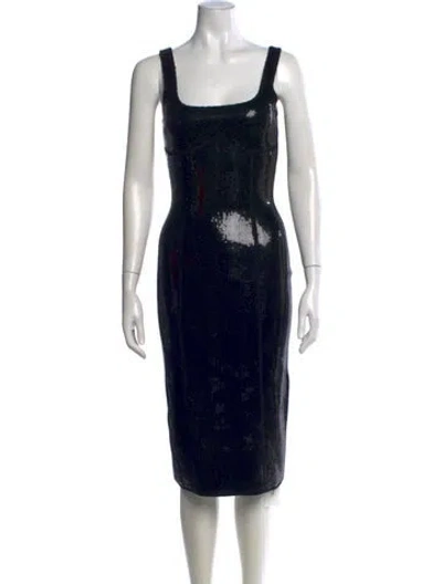 Pre-owned Fleur Du Mal Scoop Neck Knee-length Dress In Black