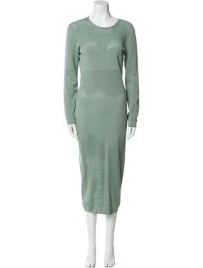 Pre-owned Fleur Du Mal Scoop Neck Long Dress In Green