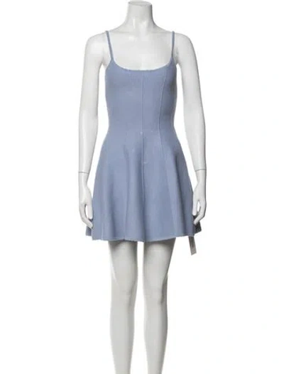 Pre-owned Fleur Du Mal Scoop Neck Mini Dress In Blue