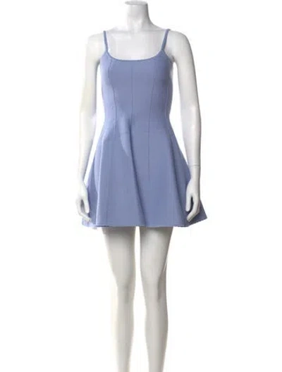 Pre-owned Fleur Du Mal Scoop Neck Mini Dress In Blue