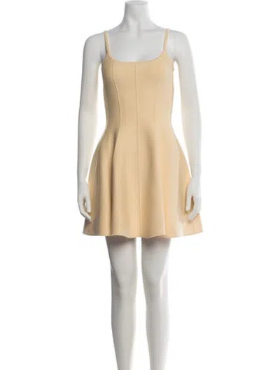 Pre-owned Fleur Du Mal Scoop Neck Mini Dress W/ Tags In Gold