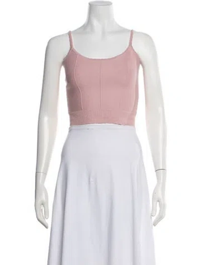 Pre-owned Fleur Du Mal Scoop Neck Sleeveless Crop Top In Pink