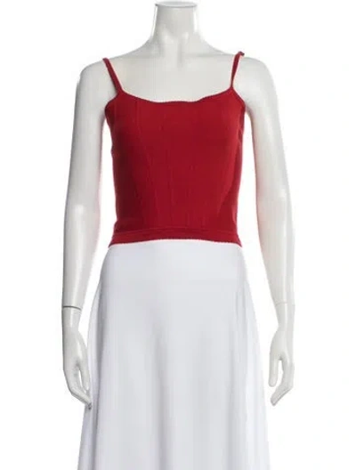 Pre-owned Fleur Du Mal Scoop Neck Sleeveless Crop Top W/ Tags In Red