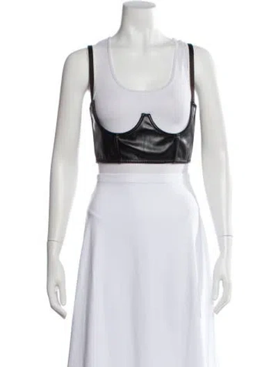 Pre-owned Fleur Du Mal Scoop Neck Sleeveless Crop Top In White