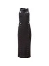 Fleur Du Mal Undo Me Button-embellished Midi Dress In Brown