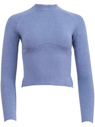 Fleur Du Mal Seam-detail Sweater In Charcoal Blue