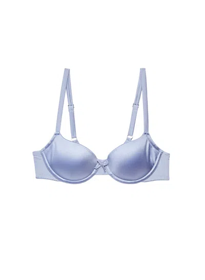 Fleur Du Mal Seamless Luxe Balconette Bra In Denim Blue