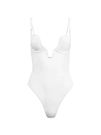 Fleur Du Mal Seduce U-plunge Swimsuit In White