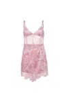 Fleur Du Mal Sequin Floral Embroidered Mini Dress In Rose Gold