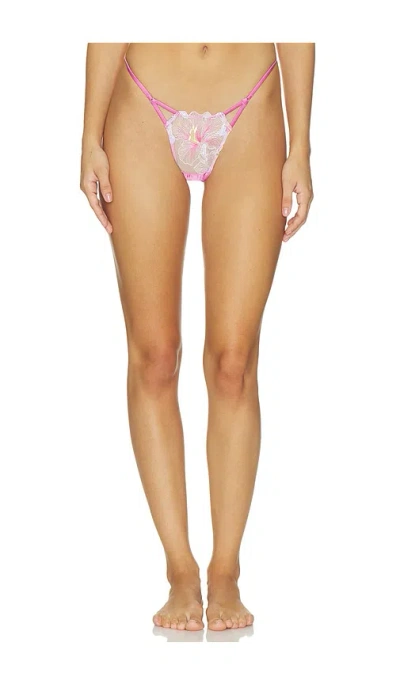 Fleur Du Mal Sequin Hibiscus G-string In Multi