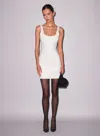 Fleur Du Mal Sequin Knit Bodycon Dress In White