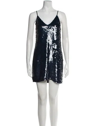 Pre-owned Fleur Du Mal Sequin Mini Dress In Blue