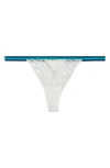 Fleur Du Mal Serena Net Thong In White